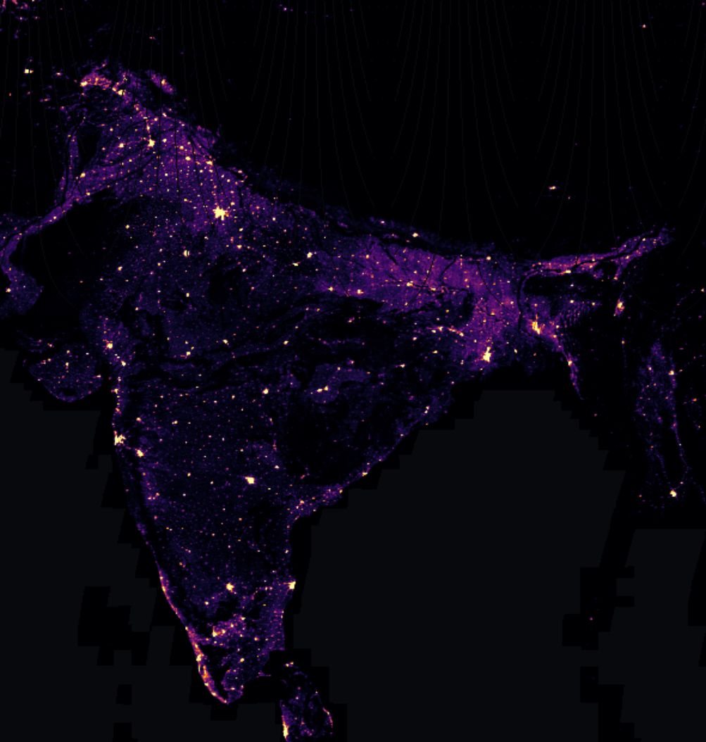 India, built-up area, 2000