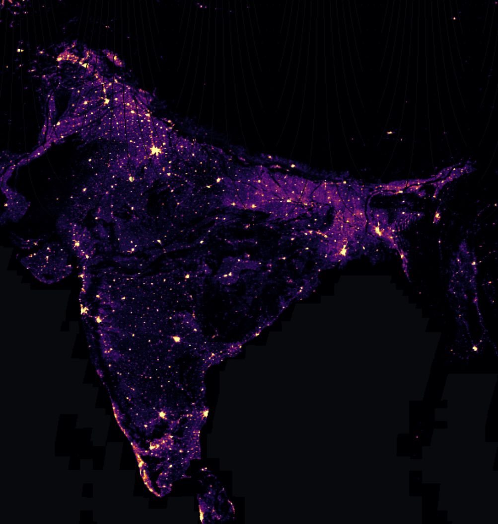 India, built-up area, 2010