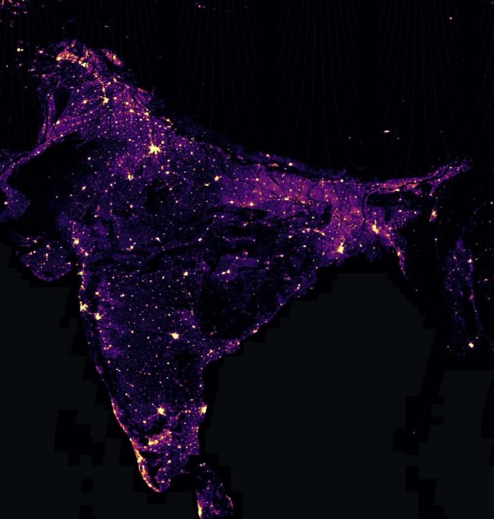 India, built-up area, 2015
