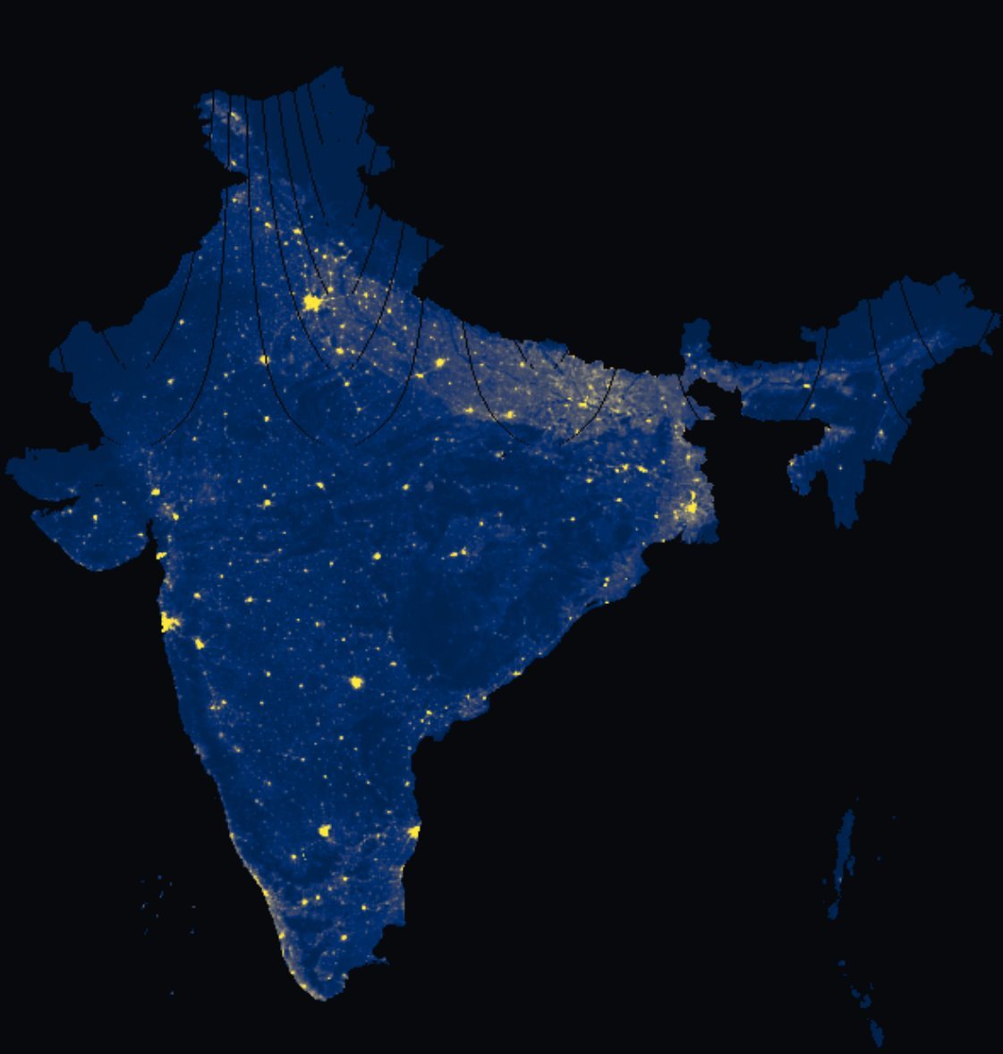 India rendered by population