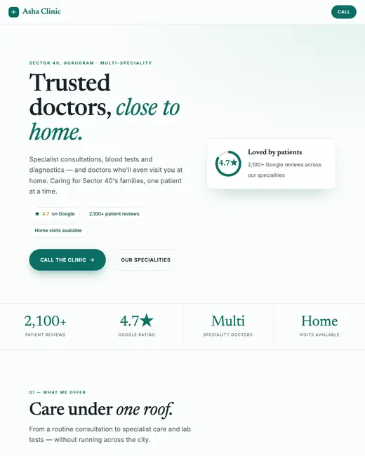 Demo site: asha clinic