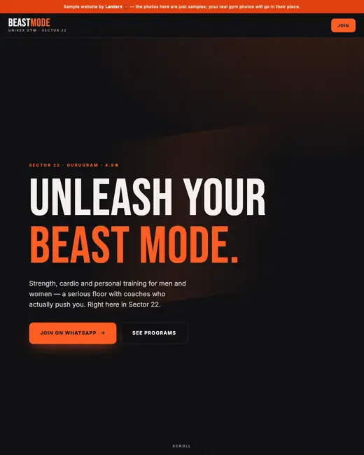 Demo site: beast mode gym