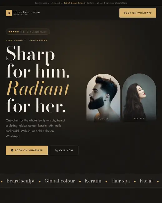 Demo site: british unisex salon
