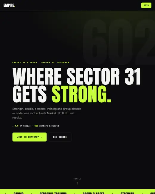 Demo site: empire of fitness
