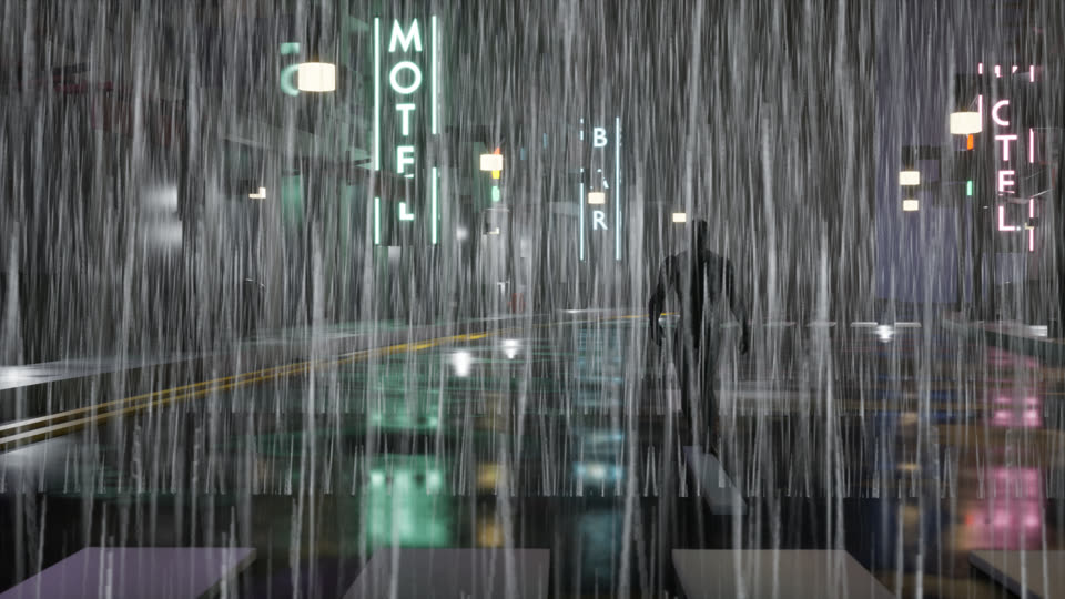 Render pass 5: Rain, and far too much of it